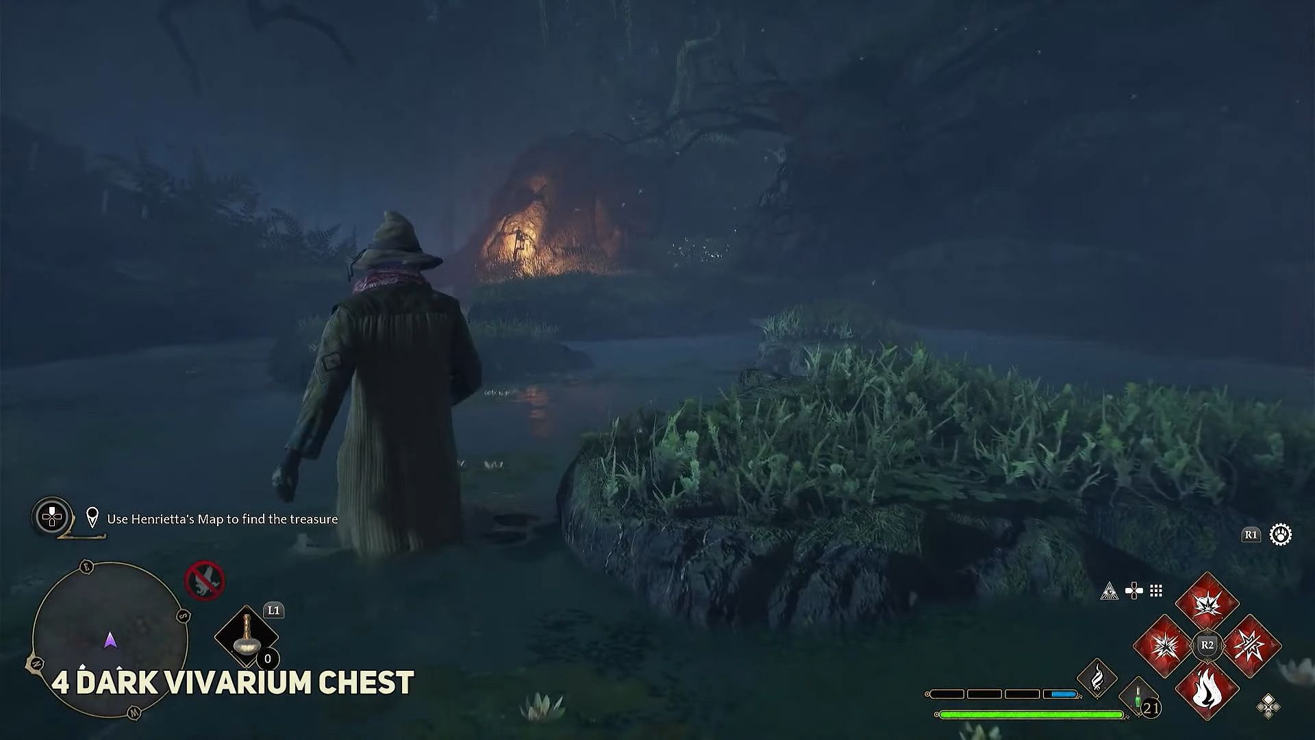Location of the first chest in the Dark biome (Image via YouTube/@WoWQuest)