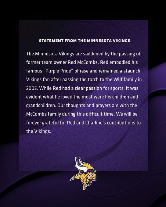 What happened to Red Former Vikings owner dead at 95