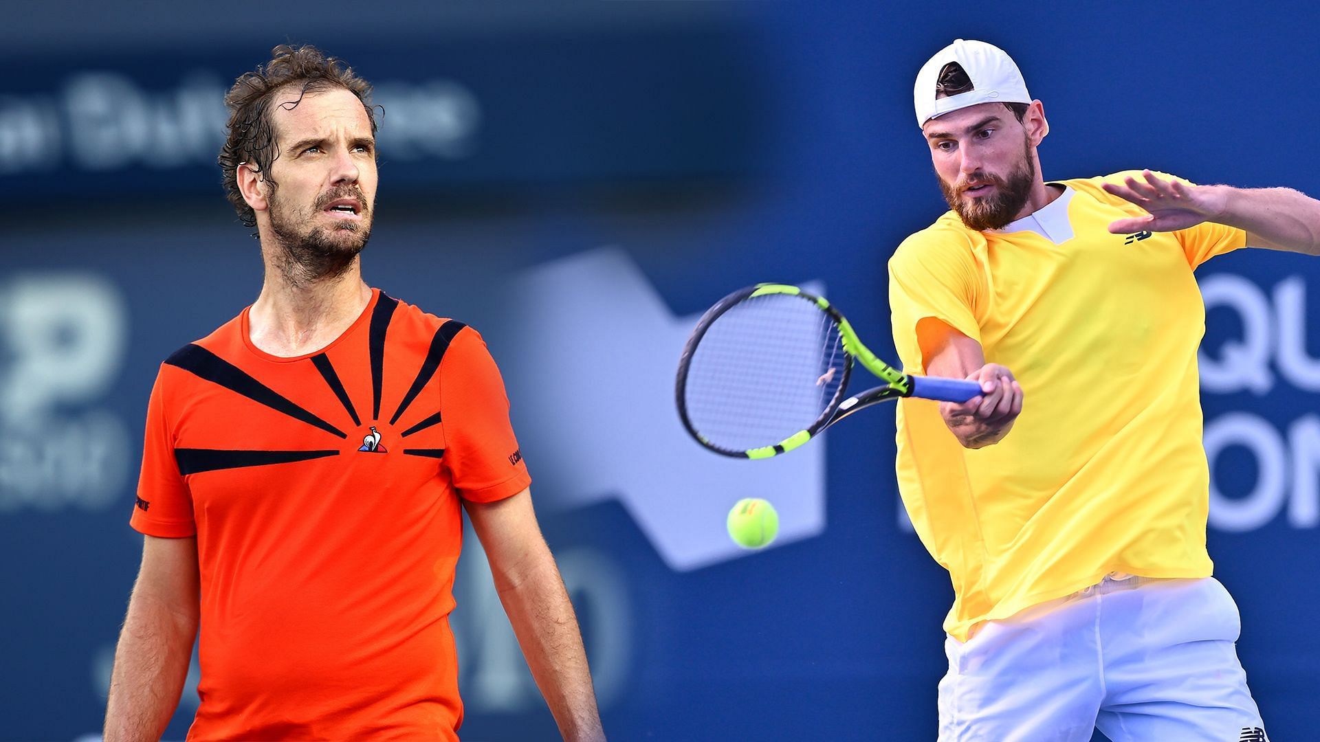 Richard Gasquet (L) and Maxime Cressy.