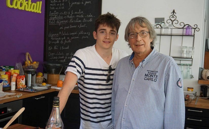 Charles Leclerc and his father Herve Leclerc. Picture taken from @leclerc16CL on Twitter.