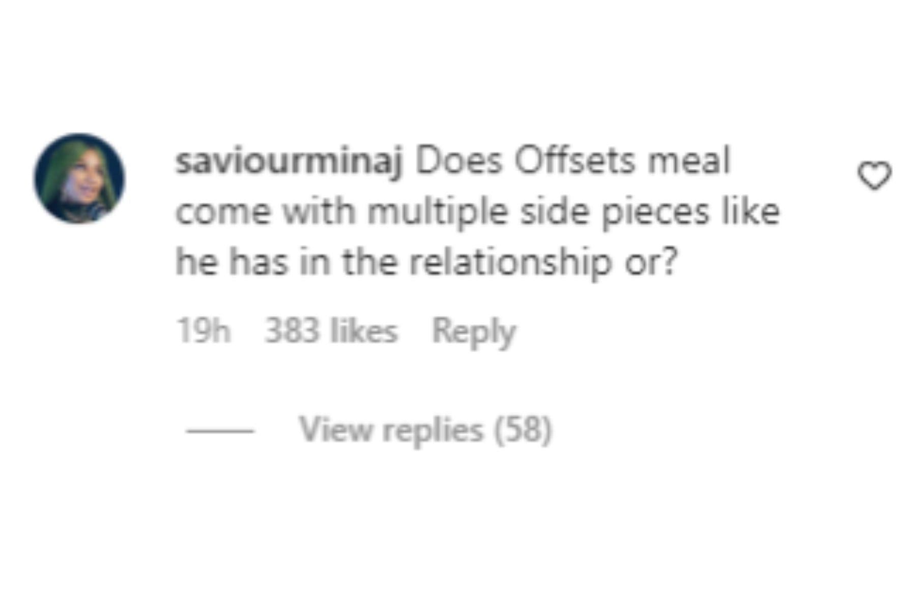 Netizens react to Cardi and Offset&#039;s McDonald&#039;s meal (Image via Instagram/@saviourminaj)