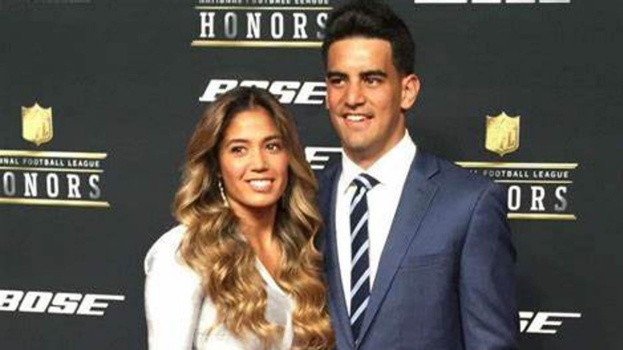 Marcus Mariota met his wife Kiyomi while the two were student athletes at the University of Oregon. 
