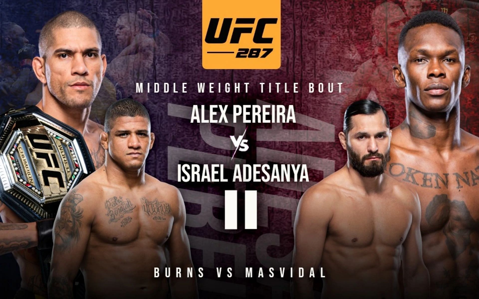 UFC 287: Alex Pereira vs. Israel Adesanya poster. [via UFC]