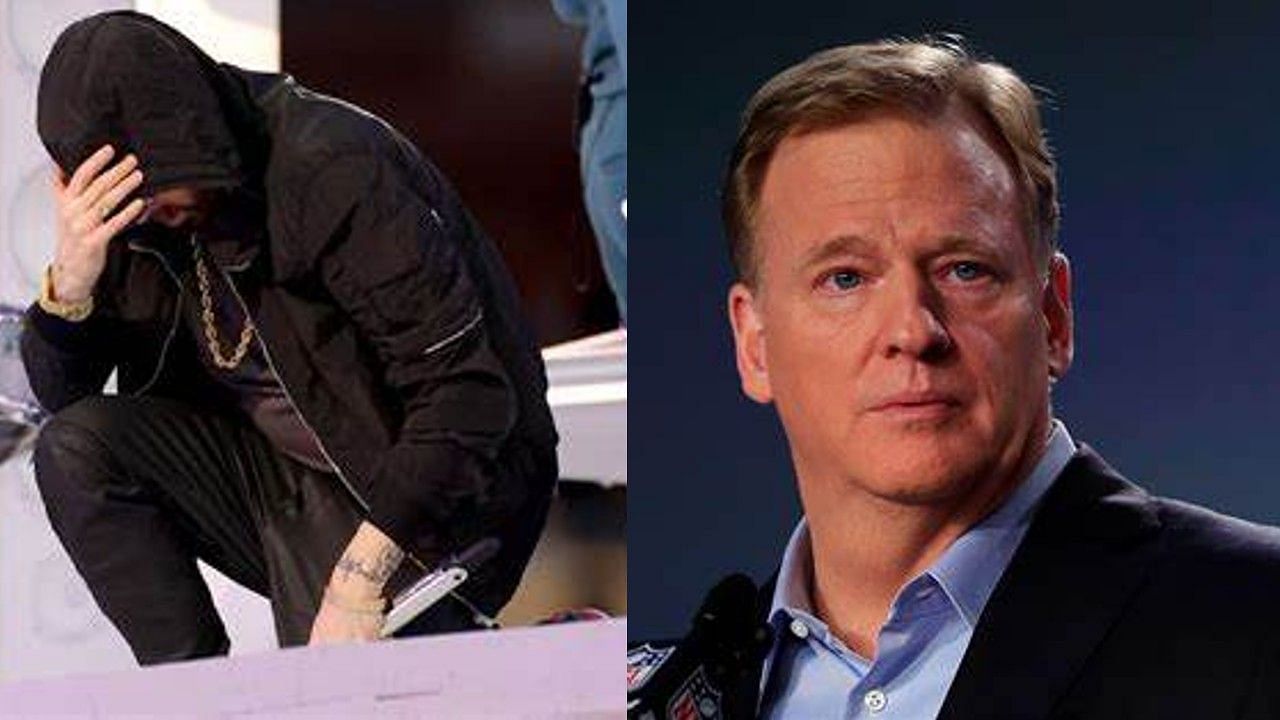 During the Super Bowl LVI Halftime show, Eminem took a knee on stage, did NFL commissioner Roger Goodell know about this ahead of time?