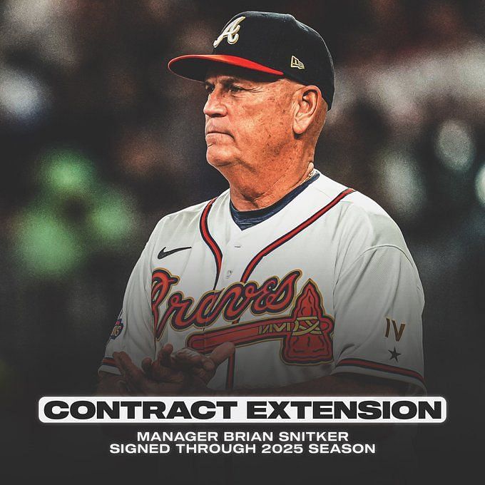 ESPN - The Atlanta Braves signed manager Brian Snitker to a contract  extension through the 2025 season, the team announced.