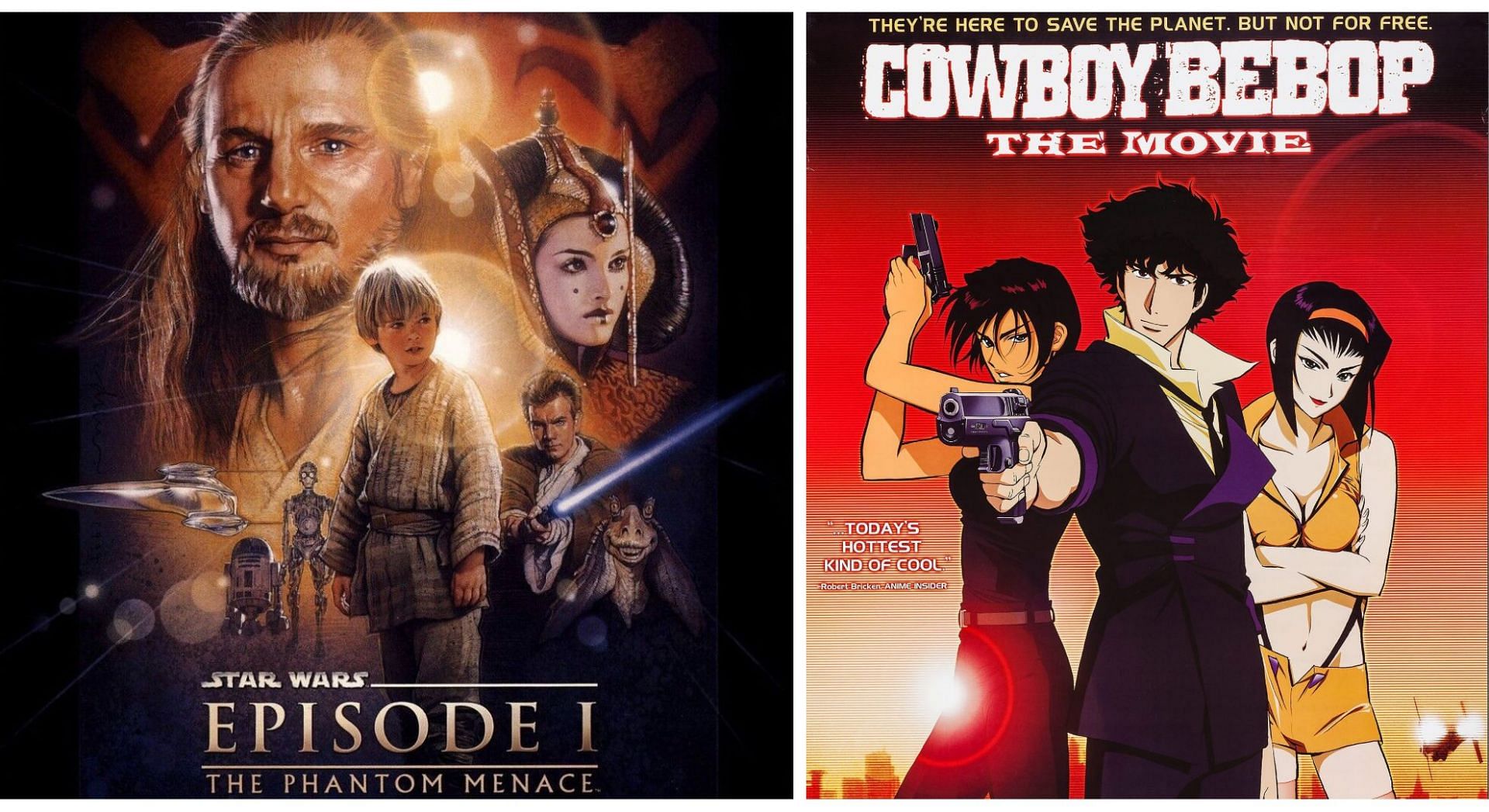 Star Wars episode 1 and Cowboy Bebop posters (Image via Sportskeeda)