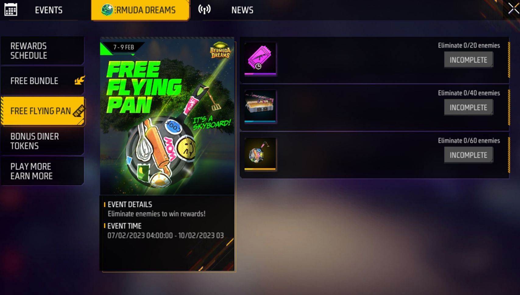 Get free Flying Pan (Image via Garena)