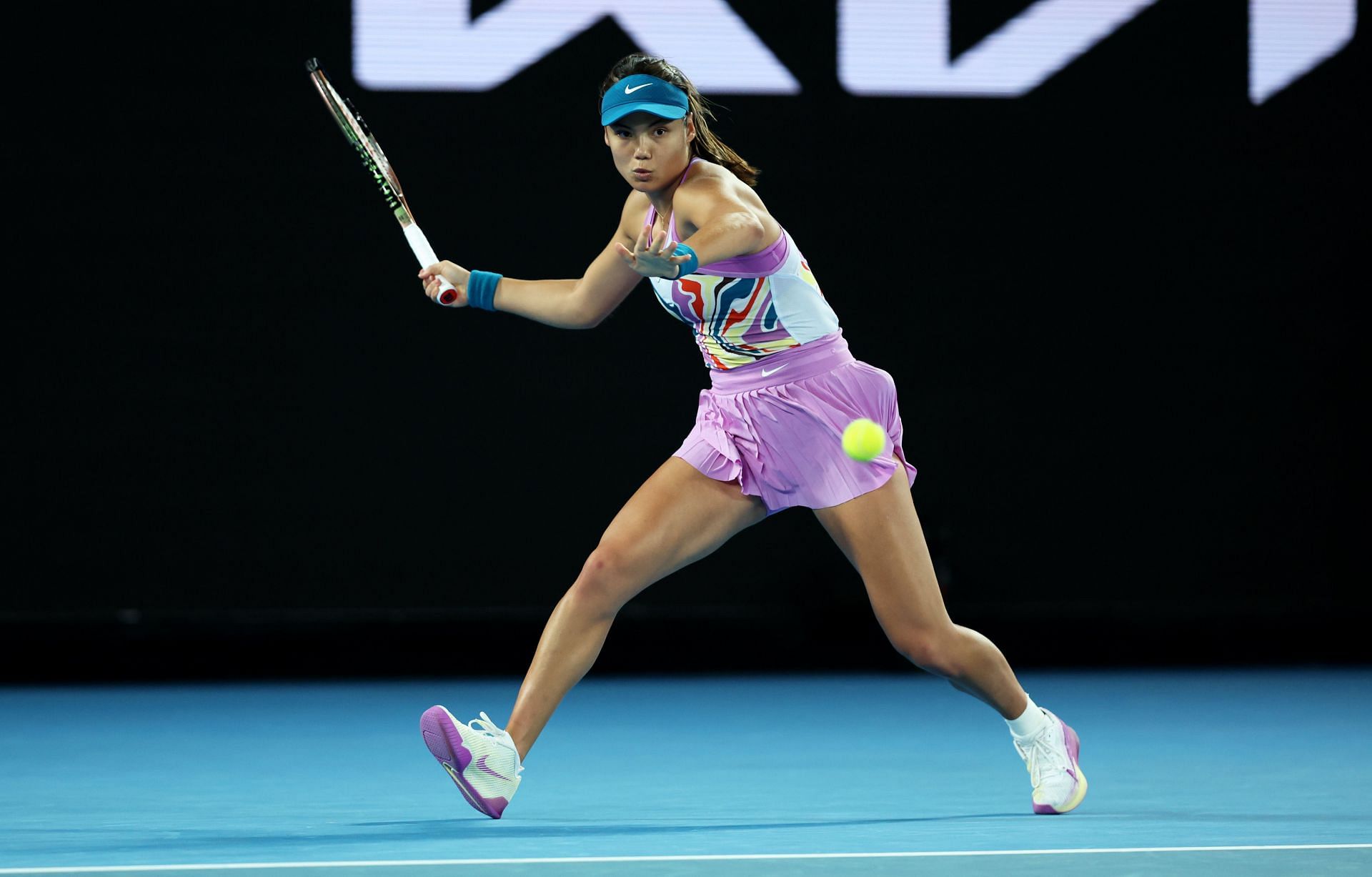 Emma Raducanu in action at the Australian Open
