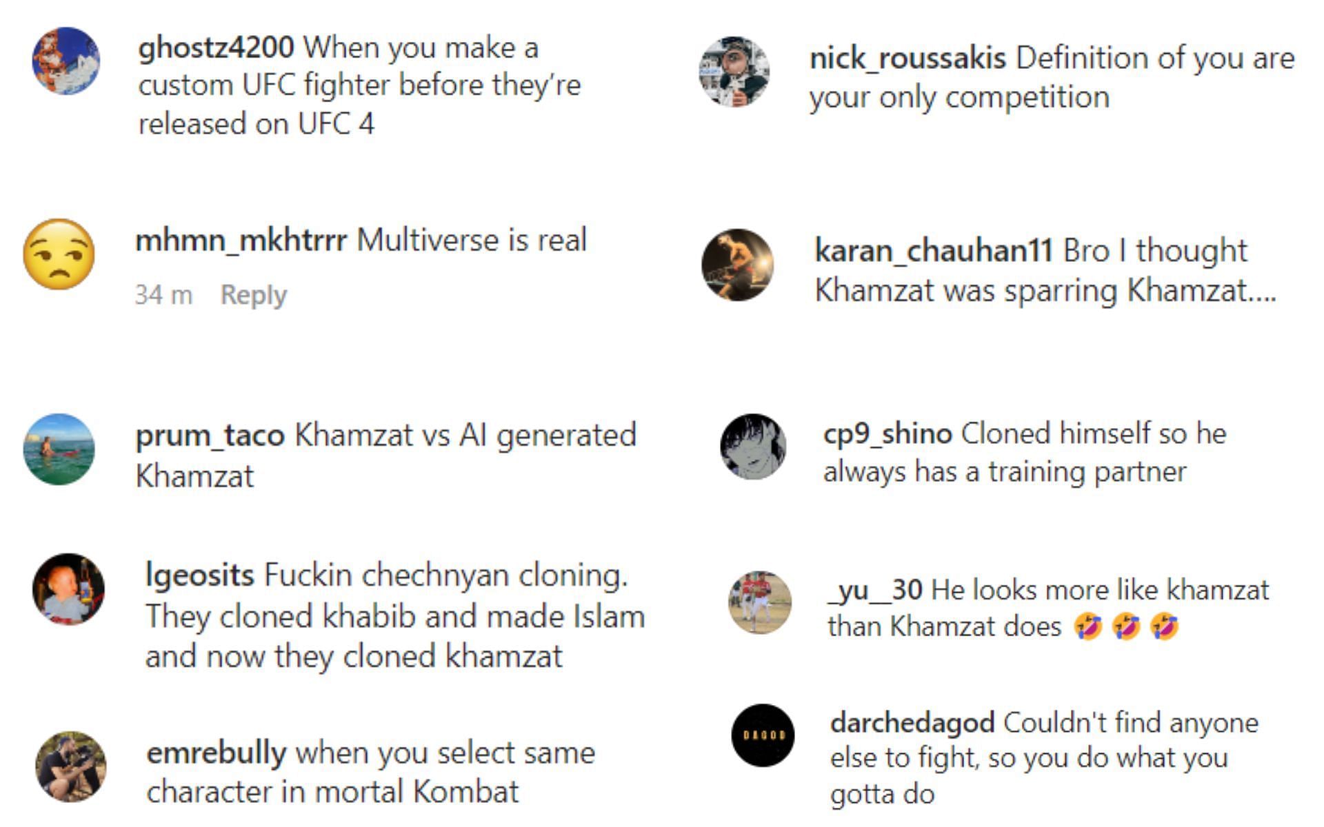 Fans come up with doppelganger jokes watching Khamzat Chimaev sparring footage