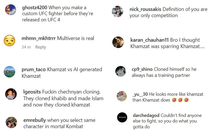 Fans come up with doppelganger jokes watching Khamzat Chimaev sparring footage