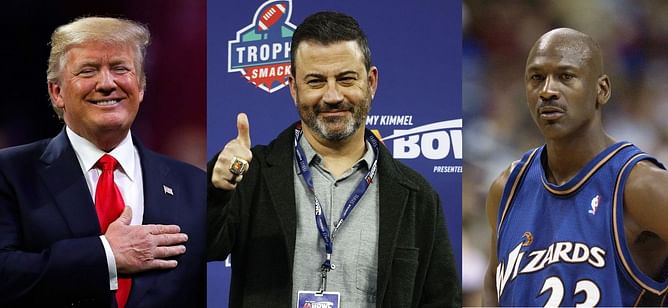 Jimmy Kimmel compares Donald Trump's 2024 presidential campaign to Michael Jordan playing for Washington Wizards
