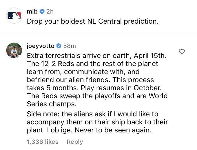 Reds' Joey Votto Makes Amazing Interplanetary Prediction for 2023