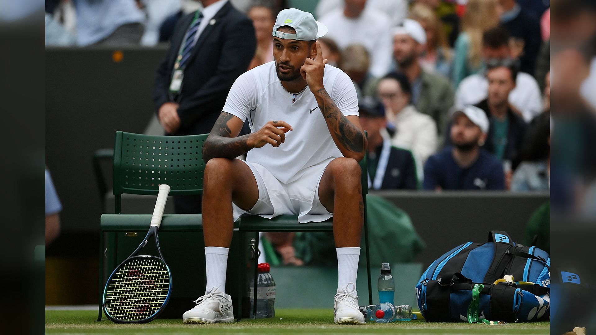 Nick Kyrgios at the 2022 Wimbledon Championships.