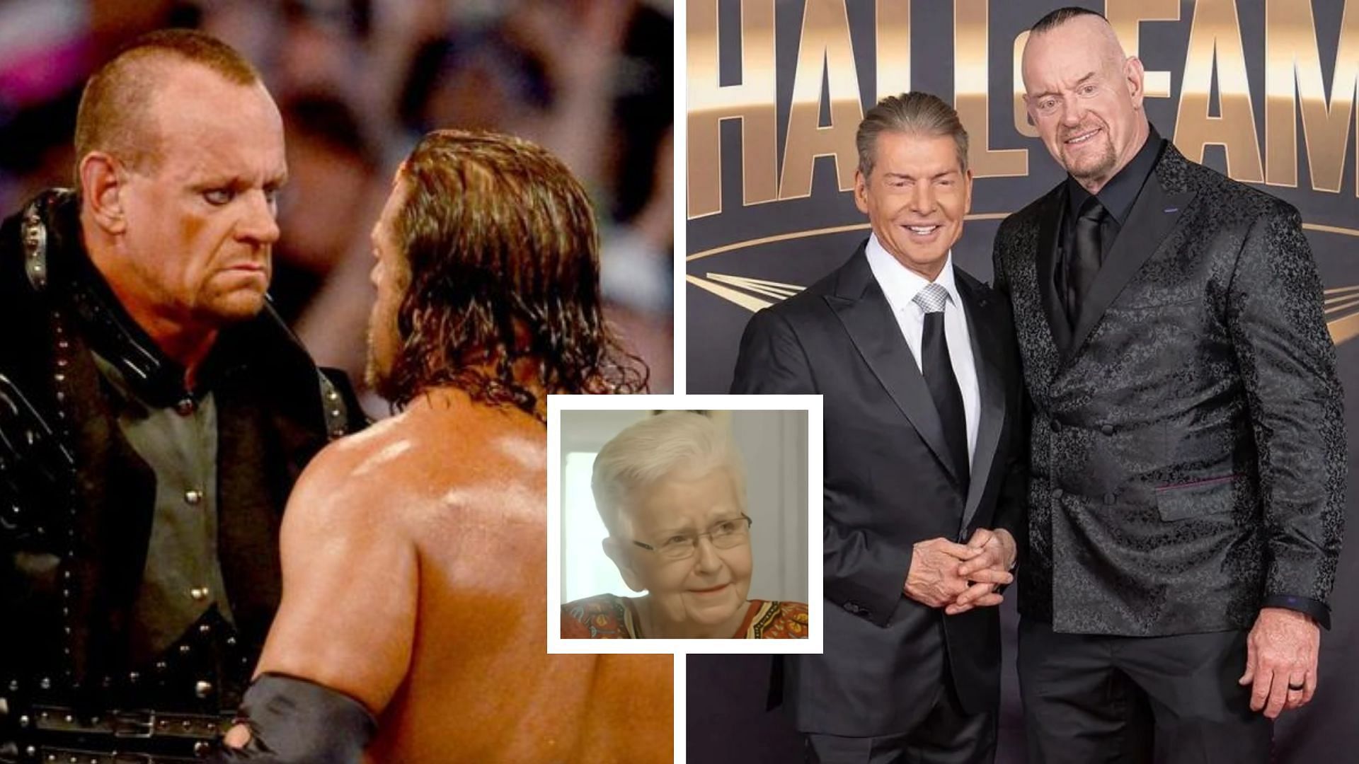 The Undertaker is friends with Triple H (left) and Vince McMahon (right) in real life.