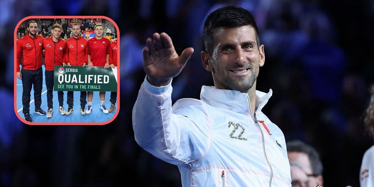 Novak Djokovic reacts to Serbia