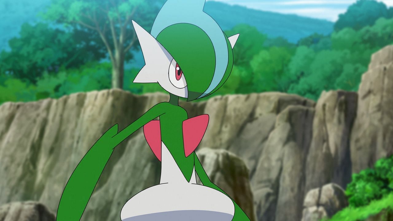 Gallade as it appears in the anime (Image via The Pokemon Company)