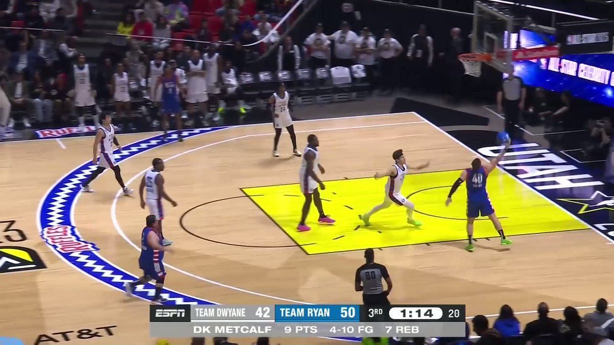 Watch: Guillermo Rodriguez's shot gets stuck at the rim of the basket,  hilarity ensues at the NBA All-Star Celebrity Game