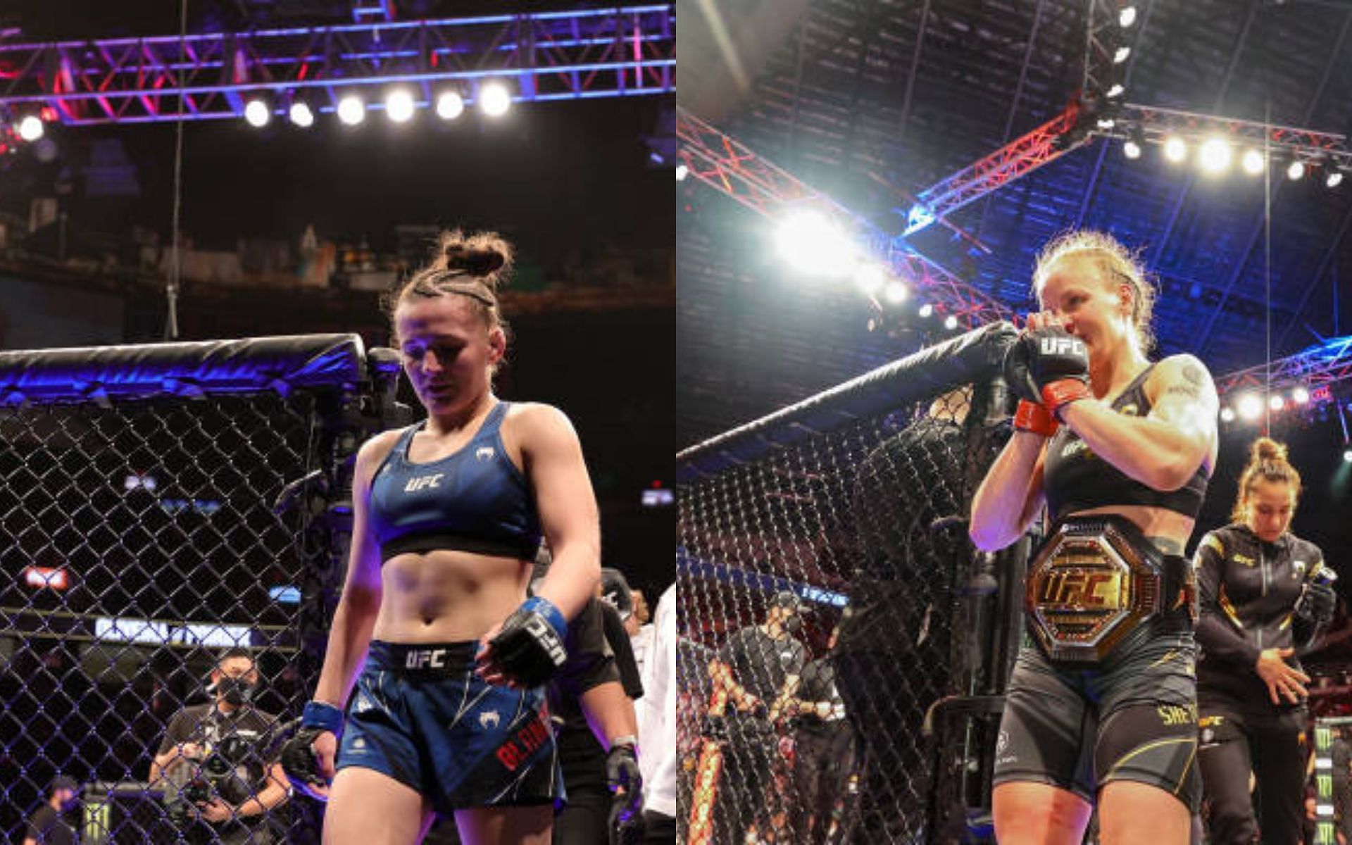 Erin Blanchfield (left); Valentina Shevchenko (right)