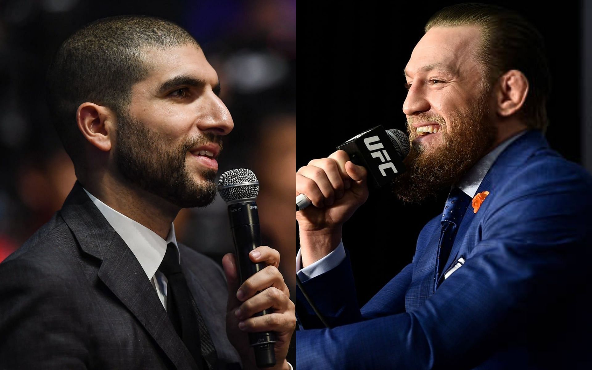 Ariel Helwani (left) and Conor McGregor (right)
