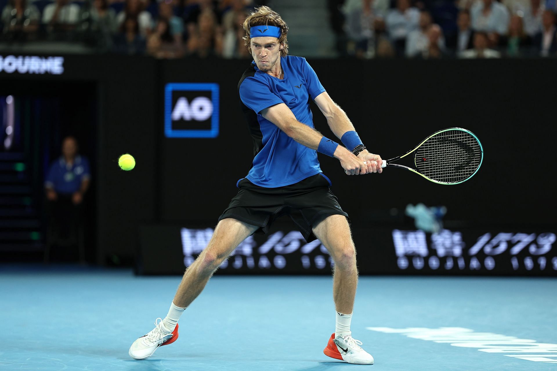 Andrey Rublev in action at the Australian Open