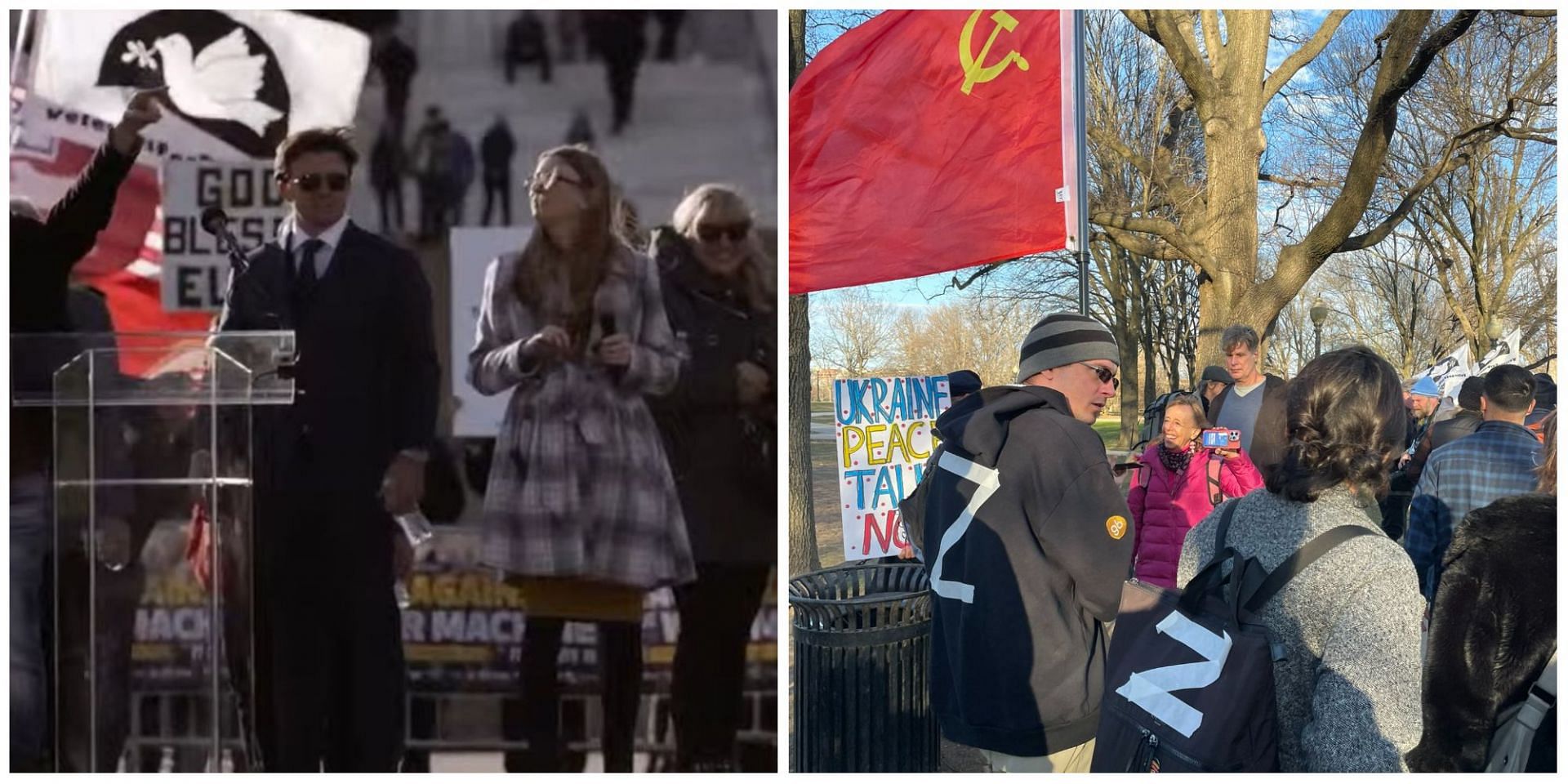 Details explored after A number of protestors have attended the rally organized by Rage Against The War Machine. (Image via Business Ukraine mag/ Twitter &amp; People