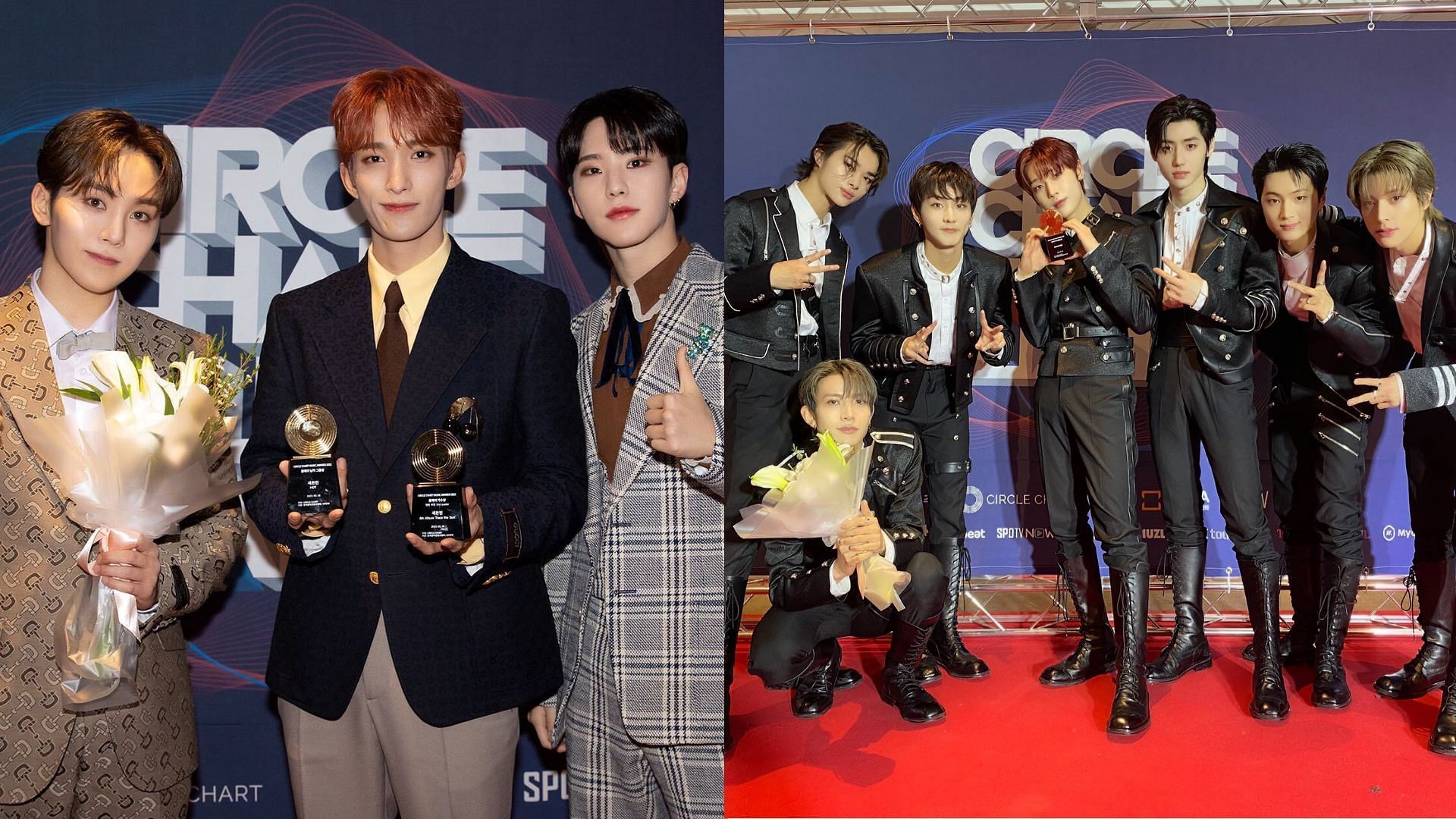 SEVENTEEN and ENHYPEN are among the winners at the 12th Circle Chart Music Awards (Images via Twitter/pledis_17 and ENHYPEN)