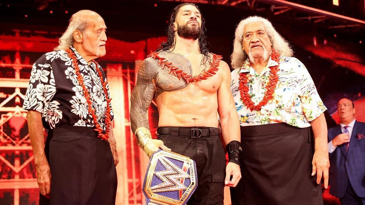Roman Reigns with the elders of Anoa