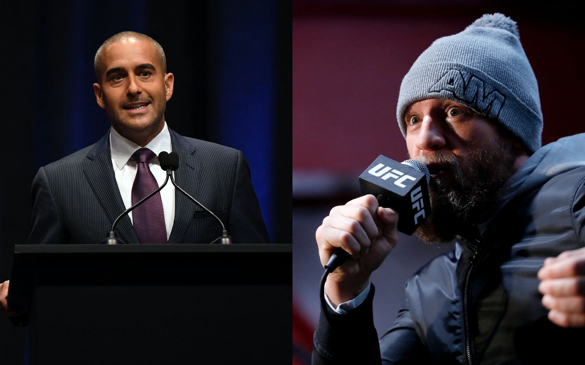 Jon Anik (left) and Conor McGregor (right) [Image credits: Getty Images]