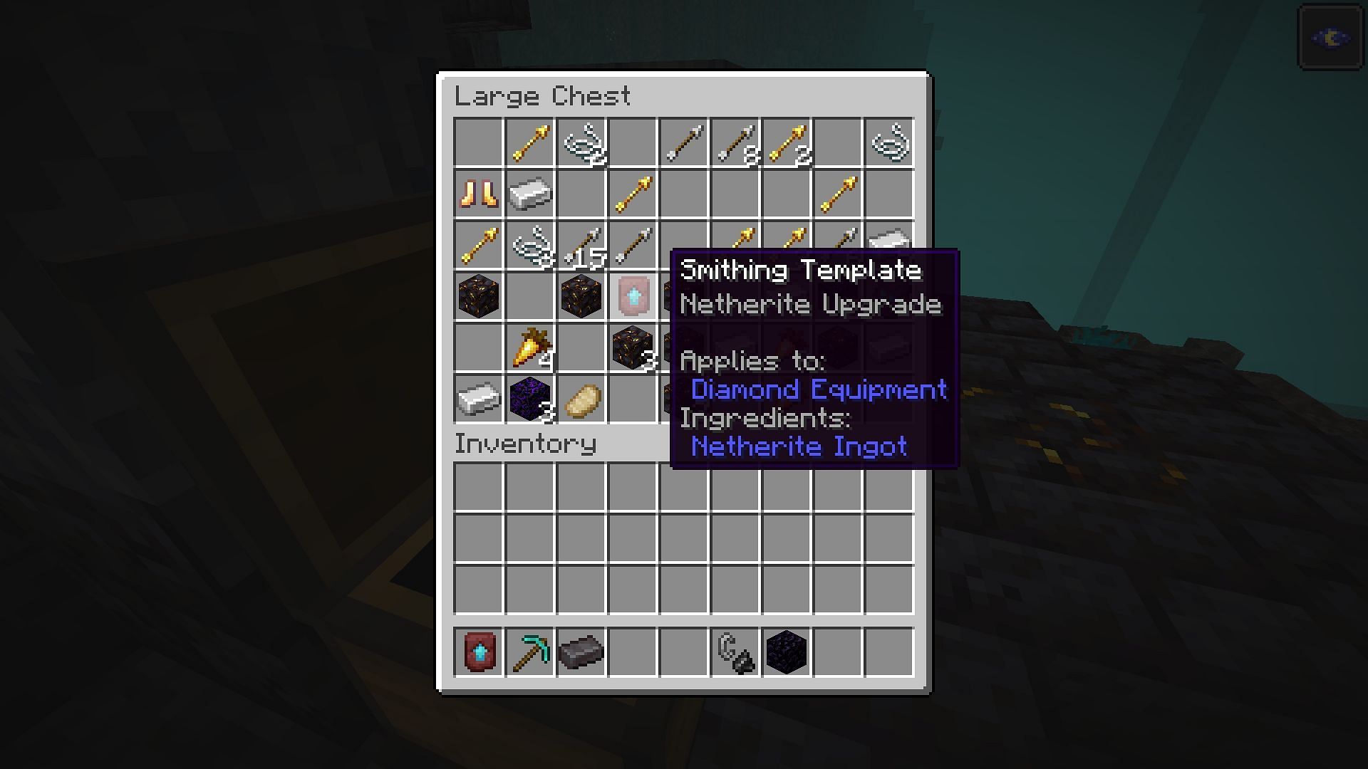 The netherite upgrade smithing template will be a new item required to upgrade to netherite gear in Minecraft 1.20 update (Image via Mojang)