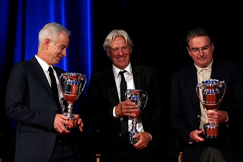 John McEnroe(Left), Bjorn Borg(Center) and Jimmy Connors(Right) at the 2013 ATP Heritage Celebration