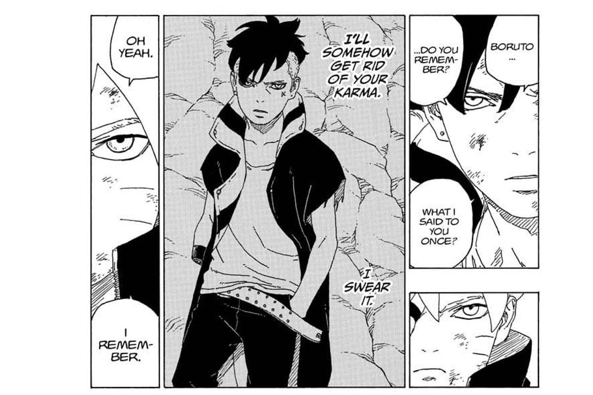 Kawaki promised Boruto that He will get rid of his Karma (Image via Shueisha)