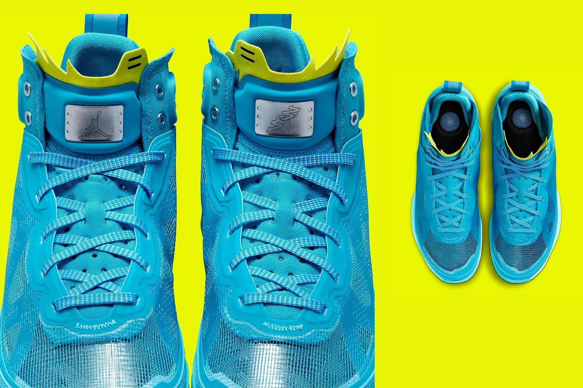 Here&rsquo;s a closer look at the uppers and tongue areas of the shoes (Image via Nike)