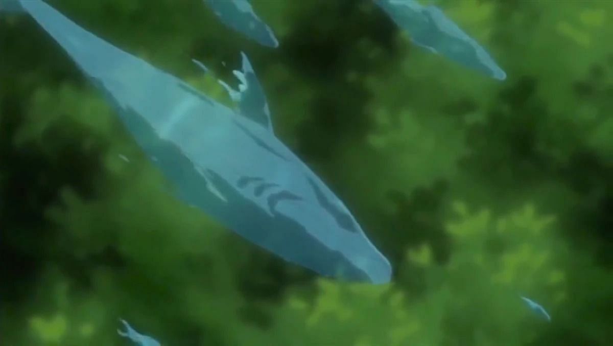 Water Release: Four Sharks Rain in Naruto (image via Studio Pierrot)