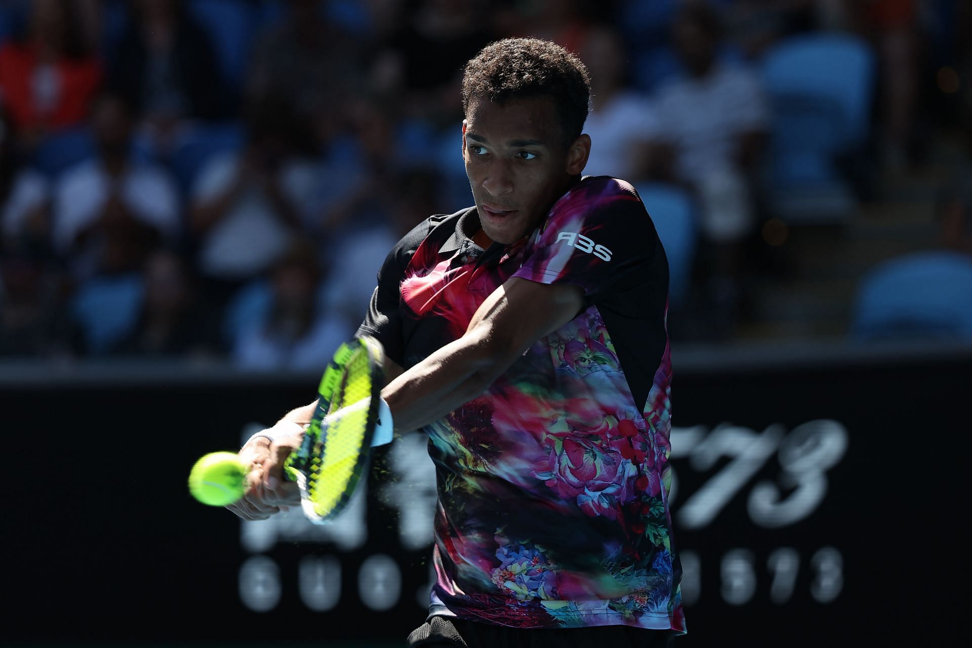 Felix Auger-Aliassime in action at the 2023 Australian Open.