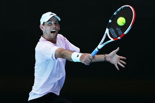 Dominic Thiem in action at 2023 Australian Open