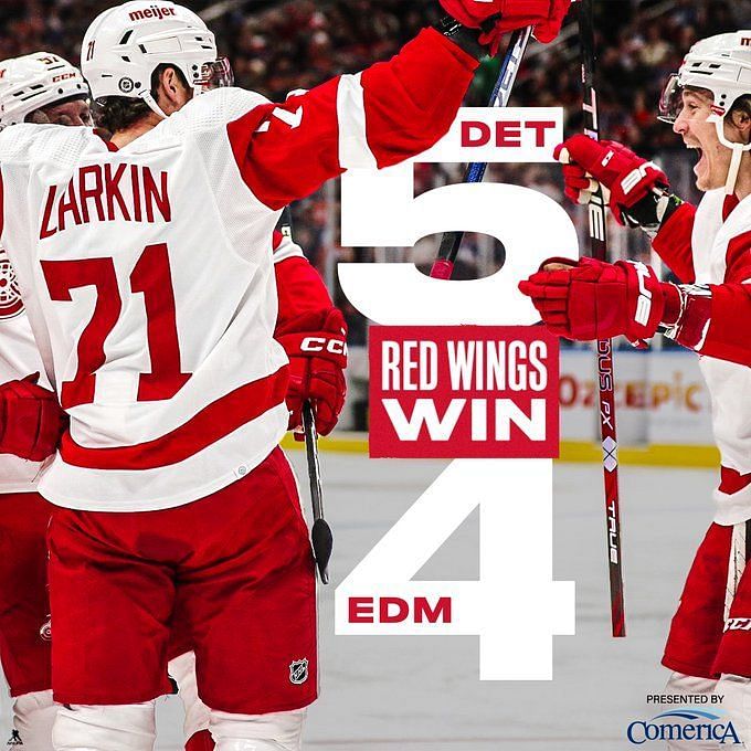 Red Wings stretch win streak to four, edge Oilers 5-4 in shootout