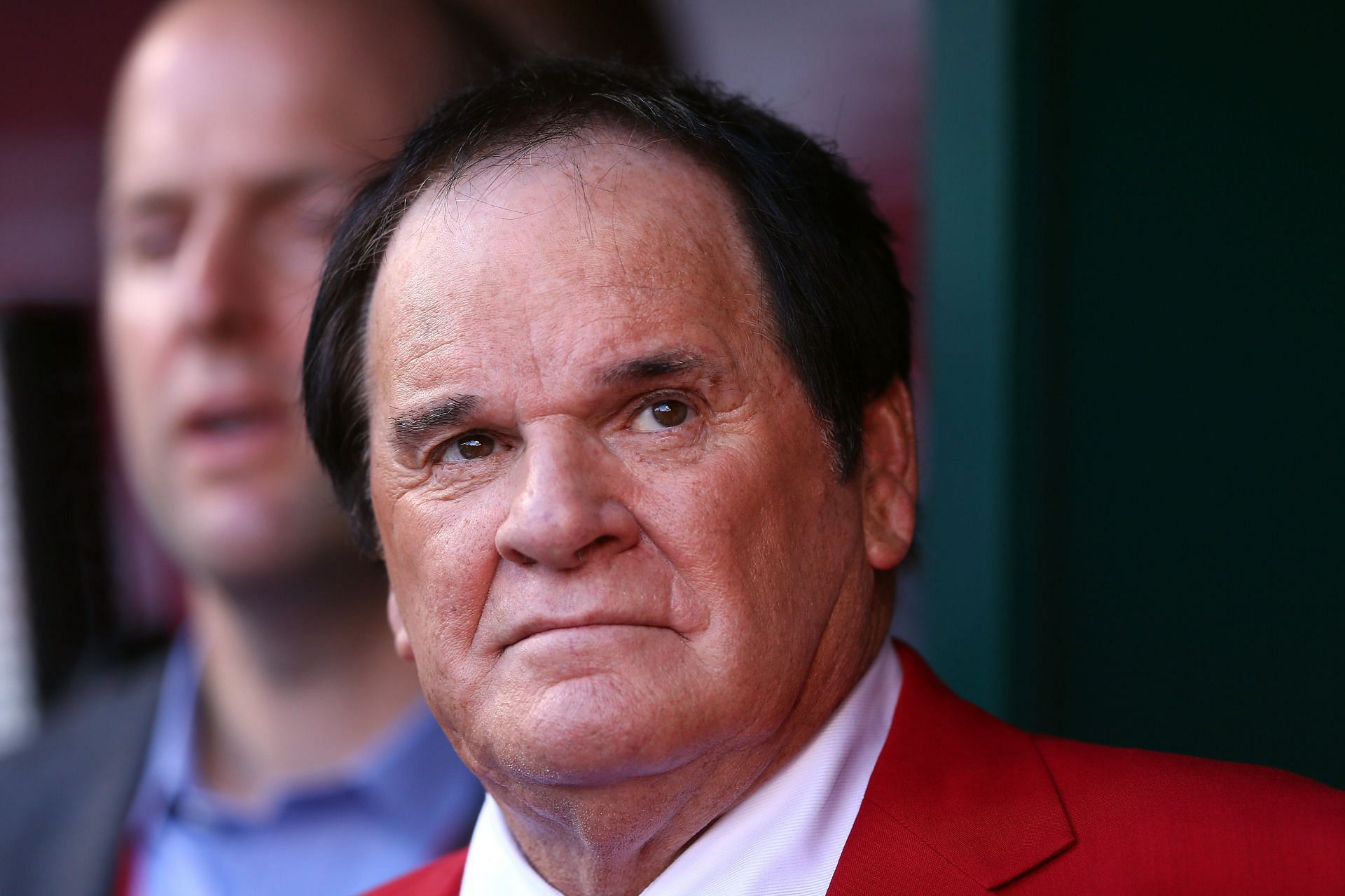 Former player and manager Pete Rose looks on prior to the 86th MLB All-Star Game at the Great American Ball Park on July 14, 2015 in Cincinnati, Ohio.