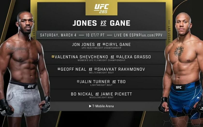 UFC 285: Jones vs. Gane Saturday, March 4, Exclusively on ESPN+ PPV - ESPN  Press Room U.S.