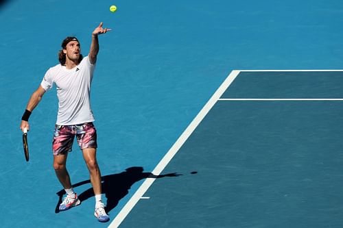 Stefanos Tsitsipas in action at the 2023 Australian Open