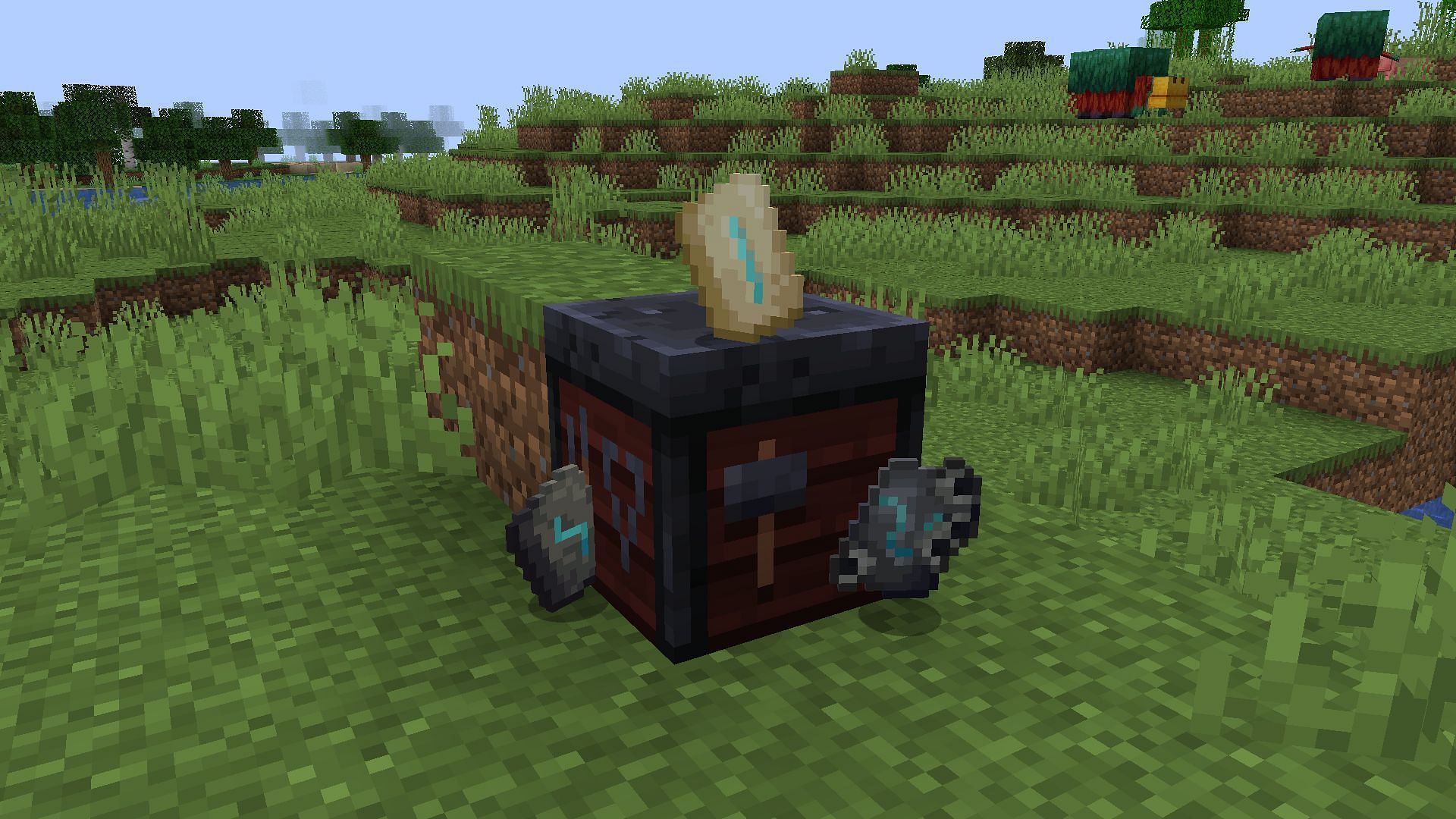 A smithing table is needed to apply armor trims in Minecraft 1.20 update (Image via Mojang)