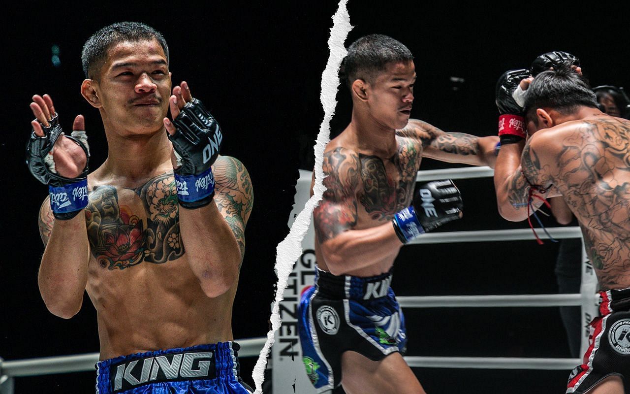 Kongthoranee Sor Sommai (left) knocks out Gingsanglek Tor Laksong at ONE Friday Fights 6.