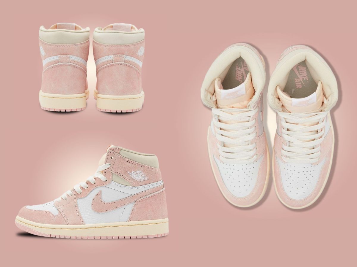 grade school pink and white air force 1
