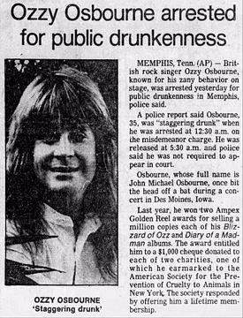 ozzy osbourne got busted