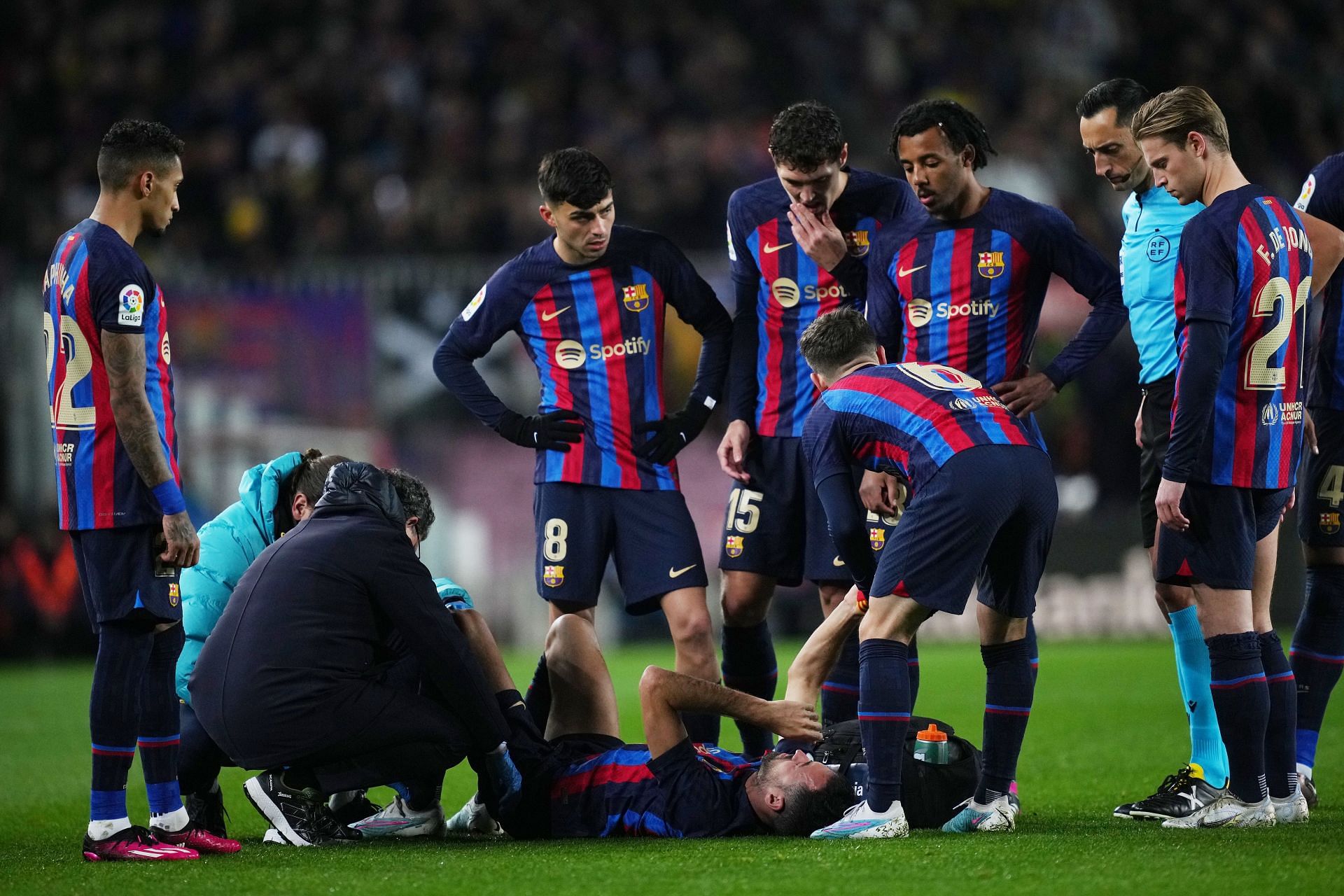 Sergio Busquets picked up an early injury.