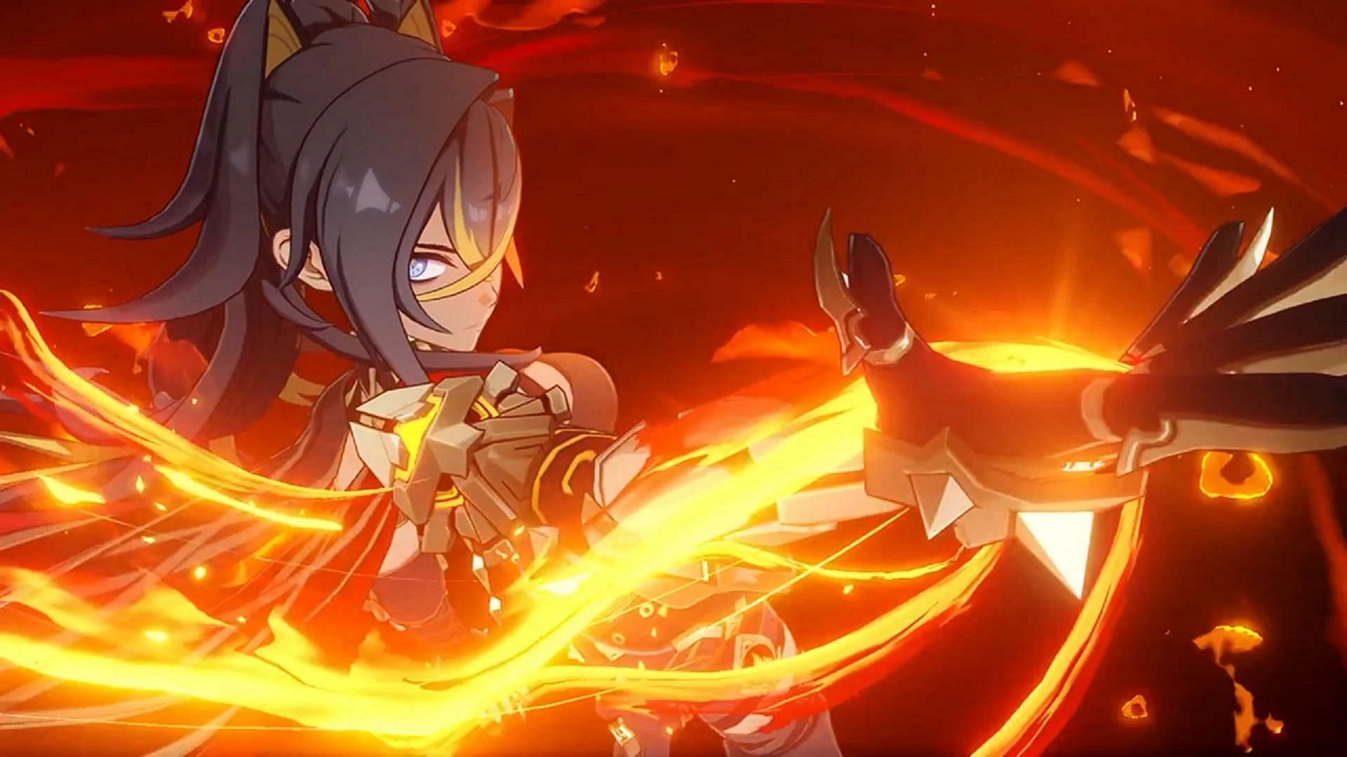 A leaked image of Dehya using her Elemental Burst (Image via HoYoverse)