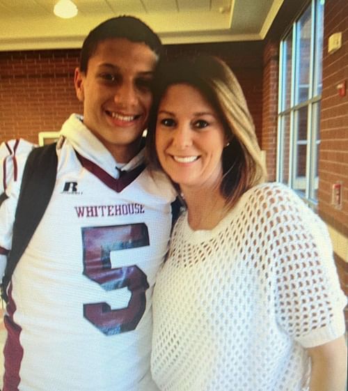 Randi Mahomes with a throwback photo with her son Patrick. Source: Randi Mahomes IG