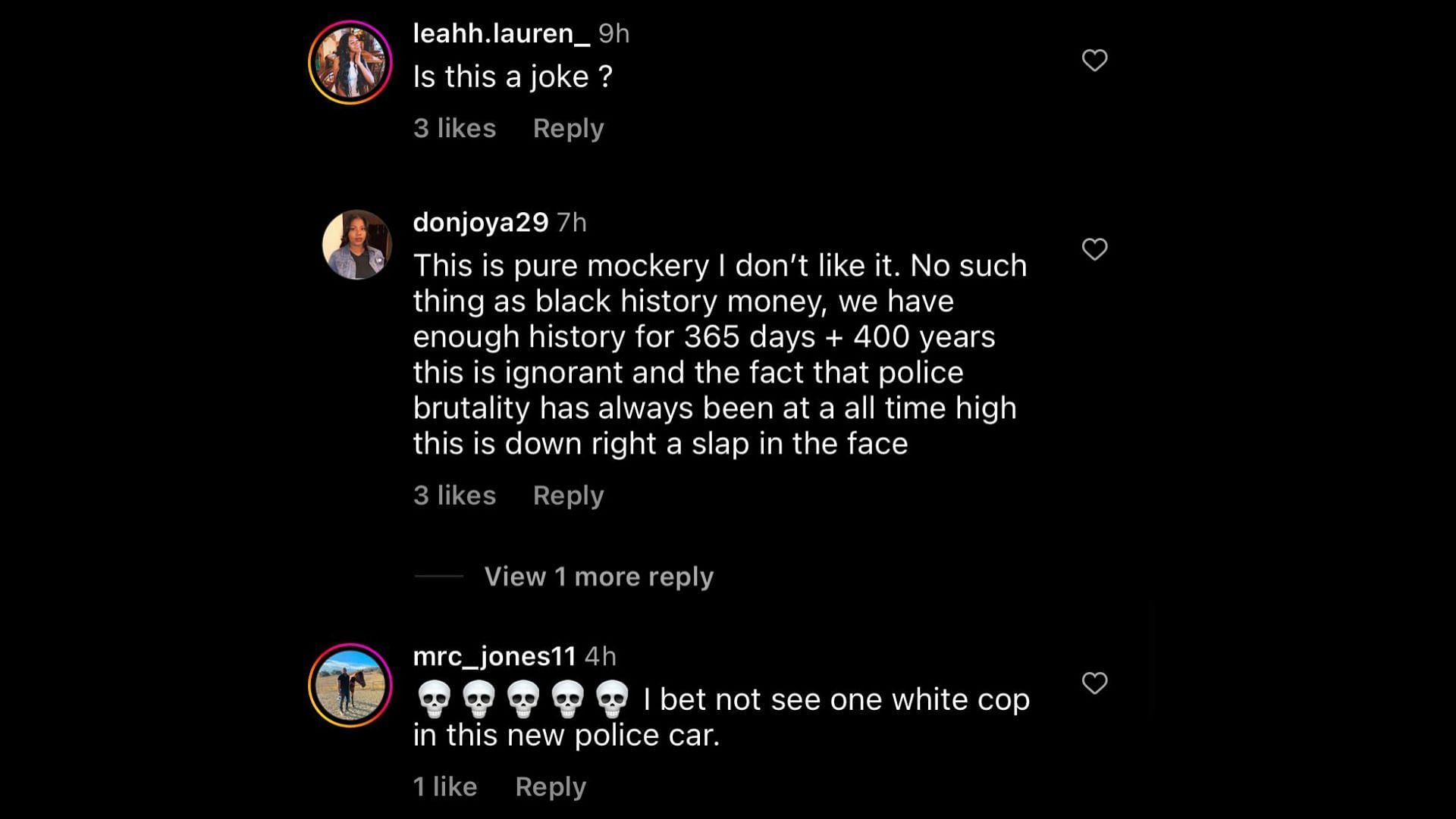 Screenshot of internet users mocking Miami Police&#039;s new vehicle.