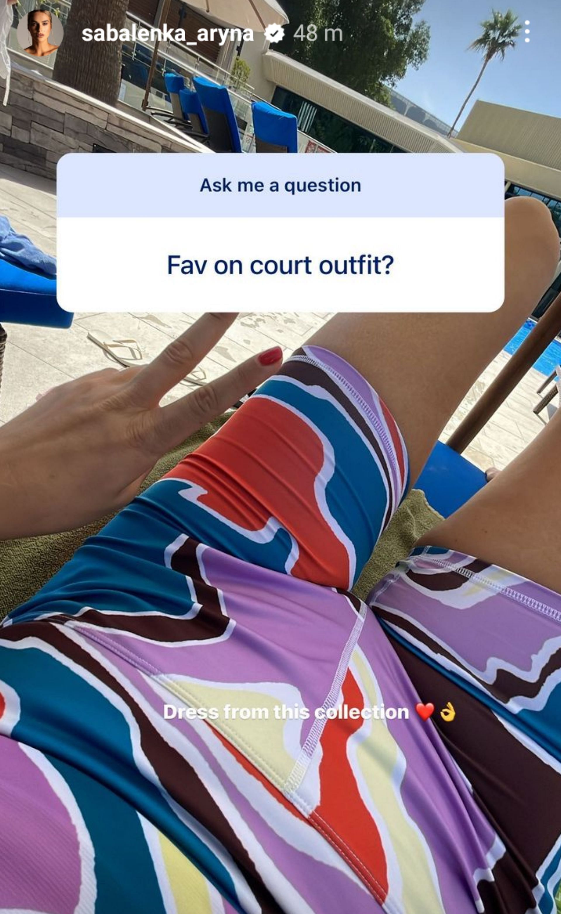 Sabalenka posted on her Instagram stories