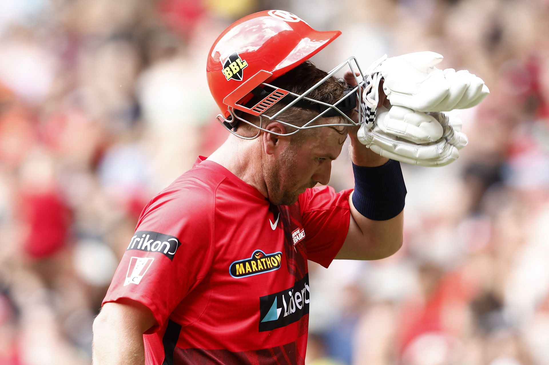 Aaron Finch in action for the Melbourne Renegades. (Credits: Getty)