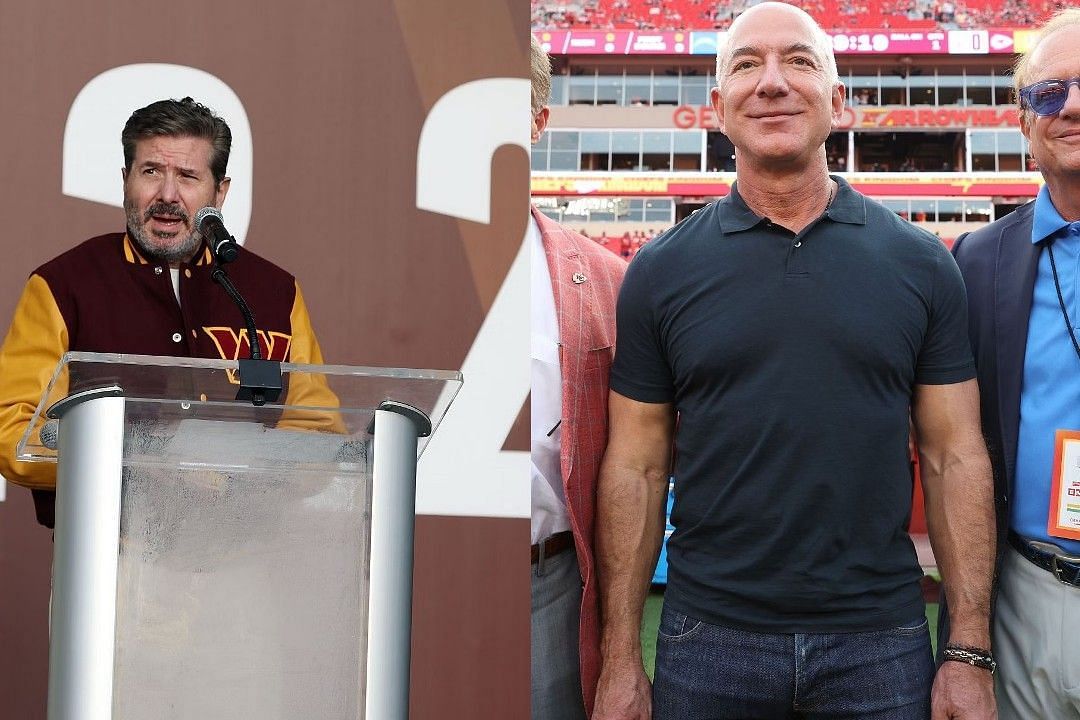 Dan Snyder, left, Jeff Bezos, right 